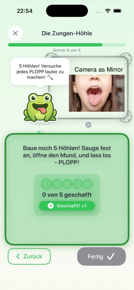 Übung mit Spiegel-Kamera