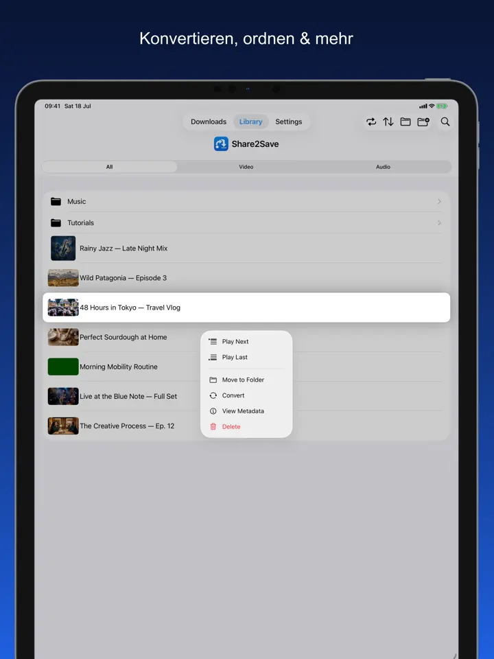 Share2Save – Konvertieren, ordnen & mehr (iPad)