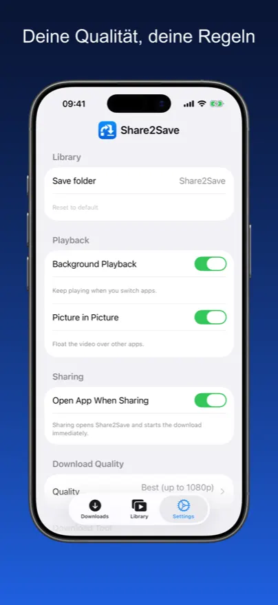 Share2Save – Deine Qualität, deine Regeln (iPhone)