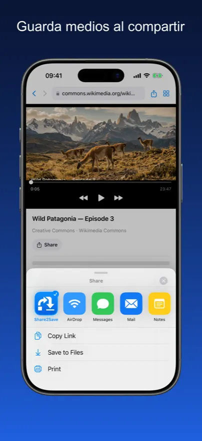 Share2Save – Guarda medios al compartir (iPhone)