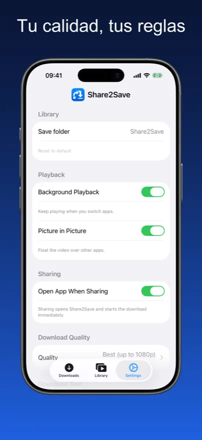 Share2Save – Tu calidad, tus reglas (iPhone)