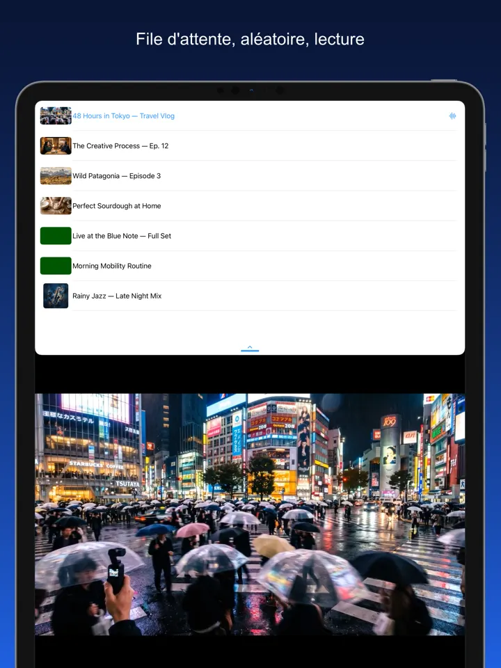 Share2Save – File d'attente, aléatoire, lecture (iPad)