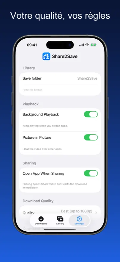 Share2Save – Votre qualité, vos règles (iPhone)