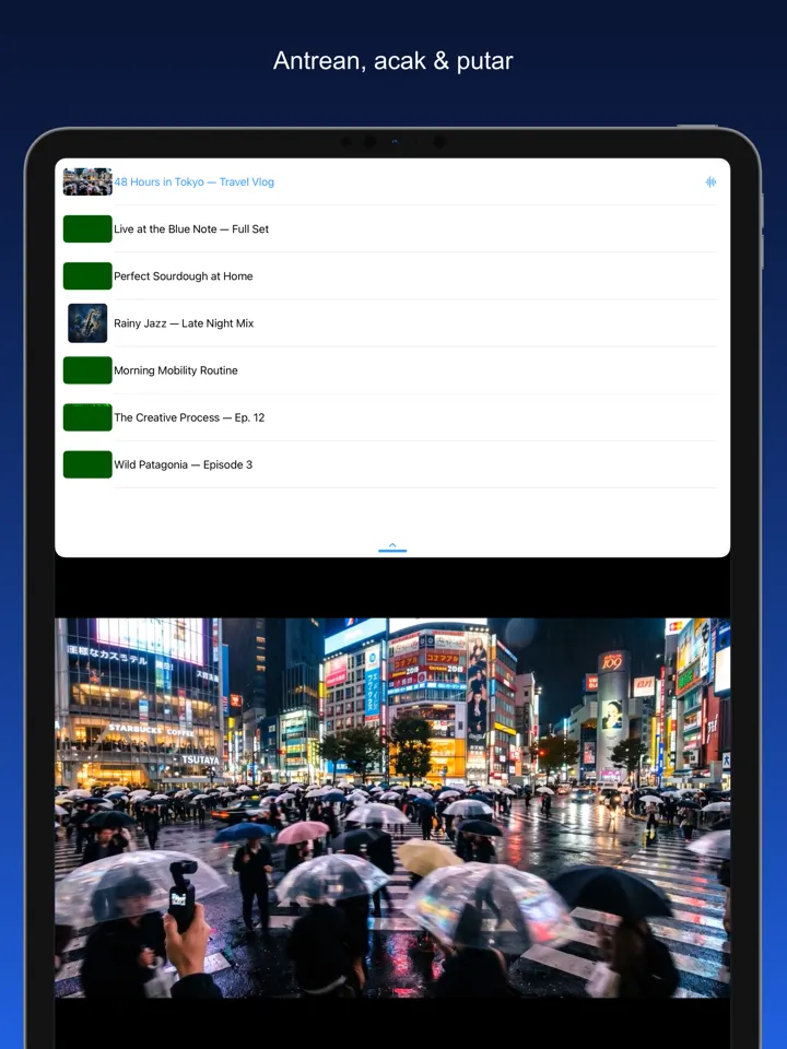 Share2Save – Antrean, acak & putar (iPad)
