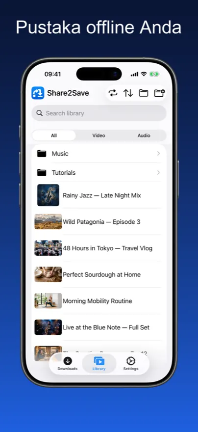 Share2Save – Pustaka offline Anda (iPhone)