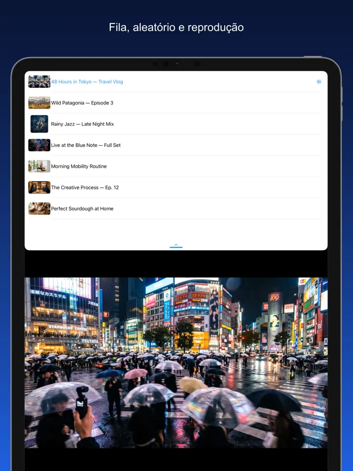 Share2Save – Fila, aleatório e reprodução (iPad)