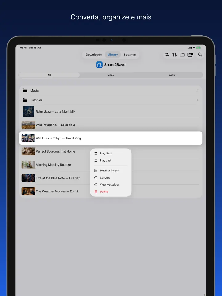 Share2Save – Converta, organize e mais (iPad)